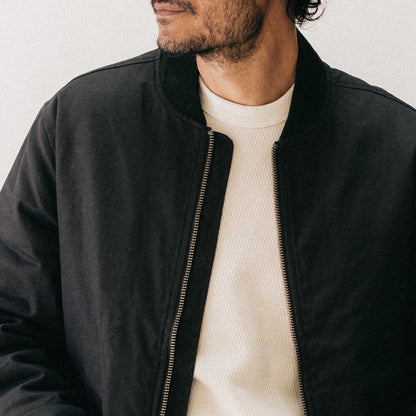 The Insulated Bomber Jacket in Coal Dry Wax