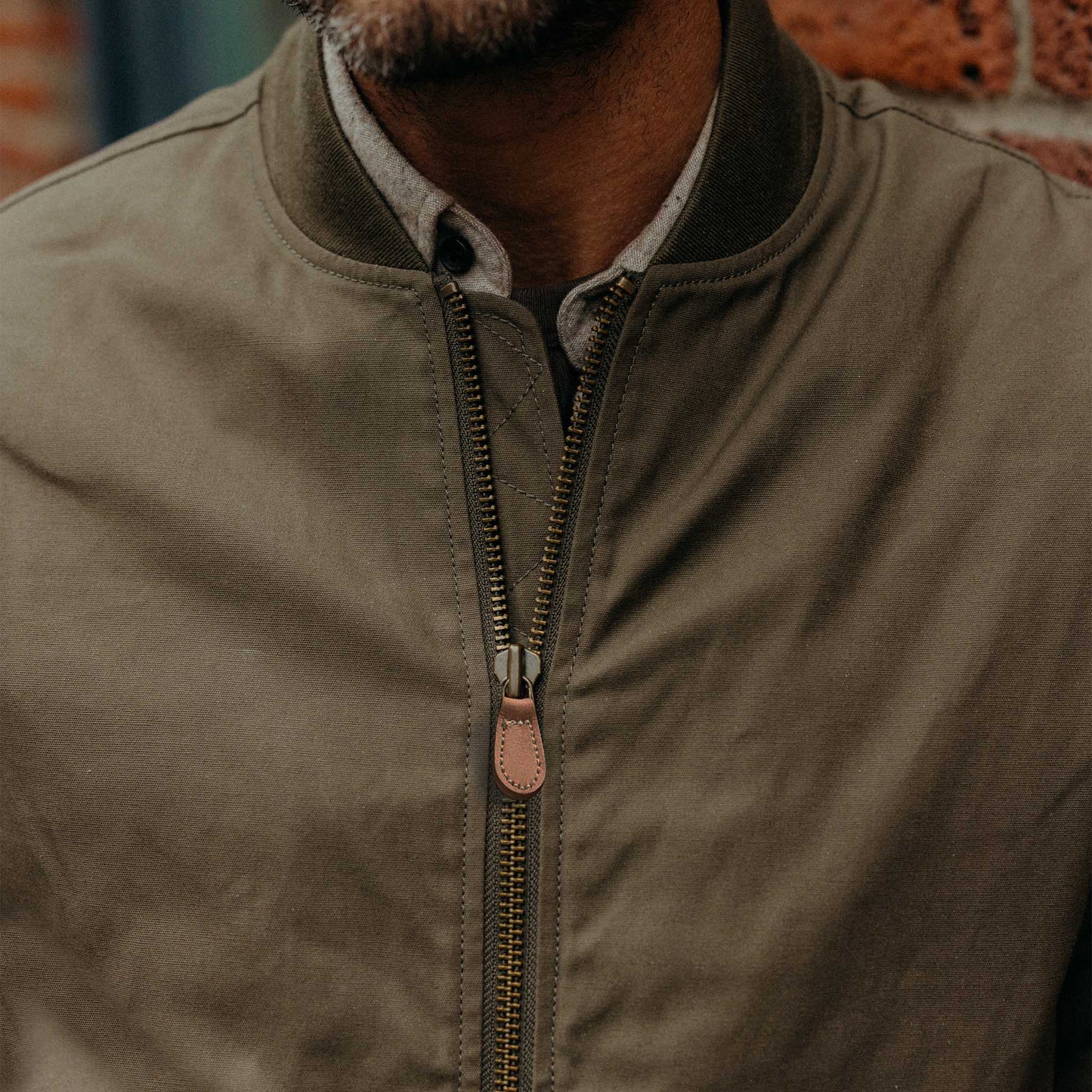 The Insulated Bomber Jacket in Fatigue Olive Dry Wax