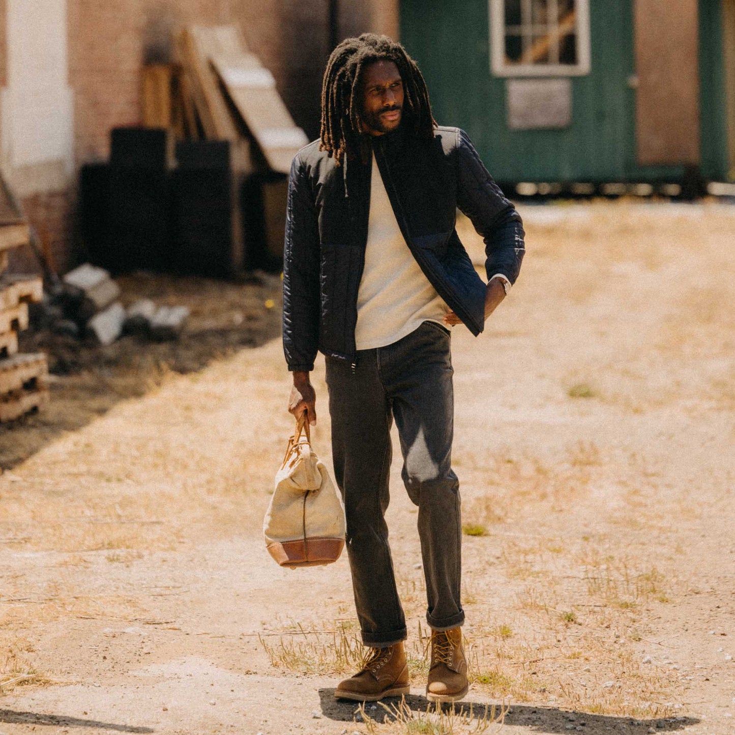 The Ember Jacket in Dark Navy Quilted Nylon