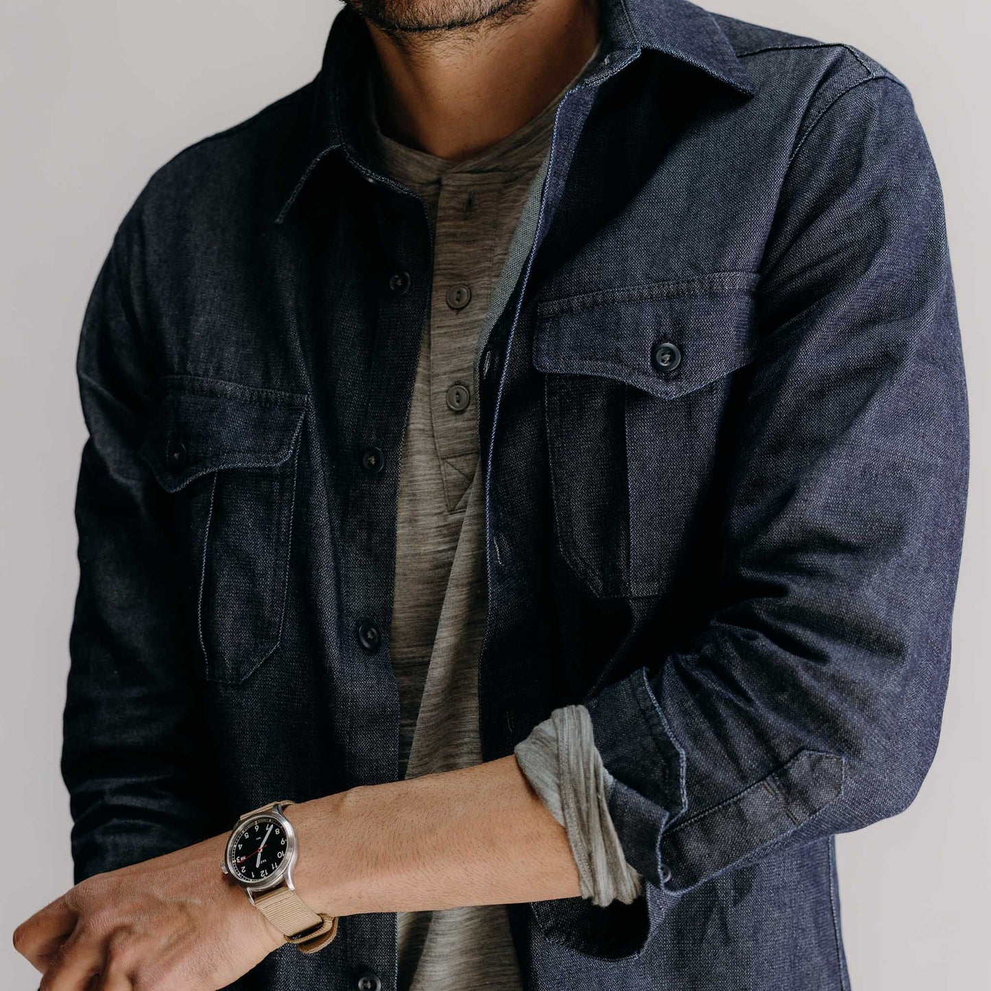 The Saddler Shirt in Indigo Broken Twill