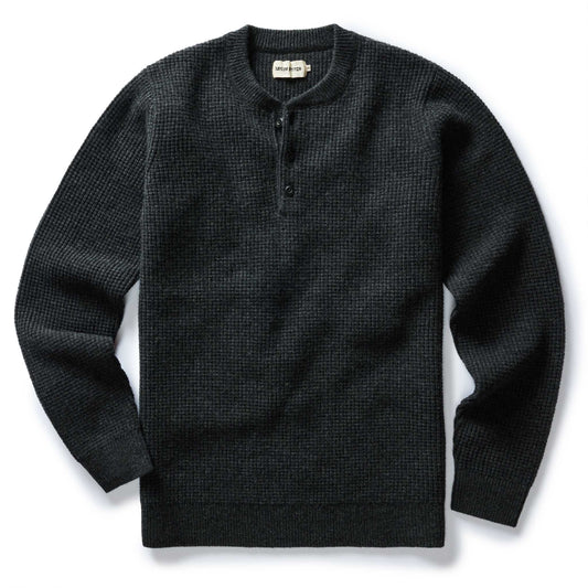 The Sidecountry Sweater in Heather Coal Merino Waffle