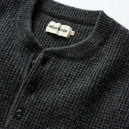 The Sidecountry Sweater in Heather Coal Merino Waffle