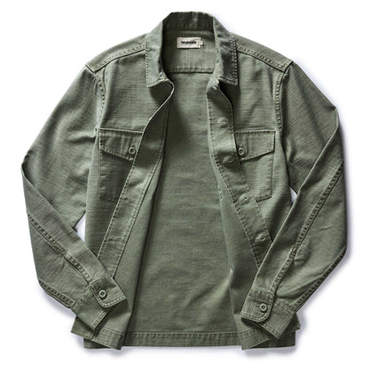 The Surplus Shirt in Field Olive Reverse Sateen