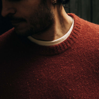 The Lodge Sweater in Bonfire Donegal