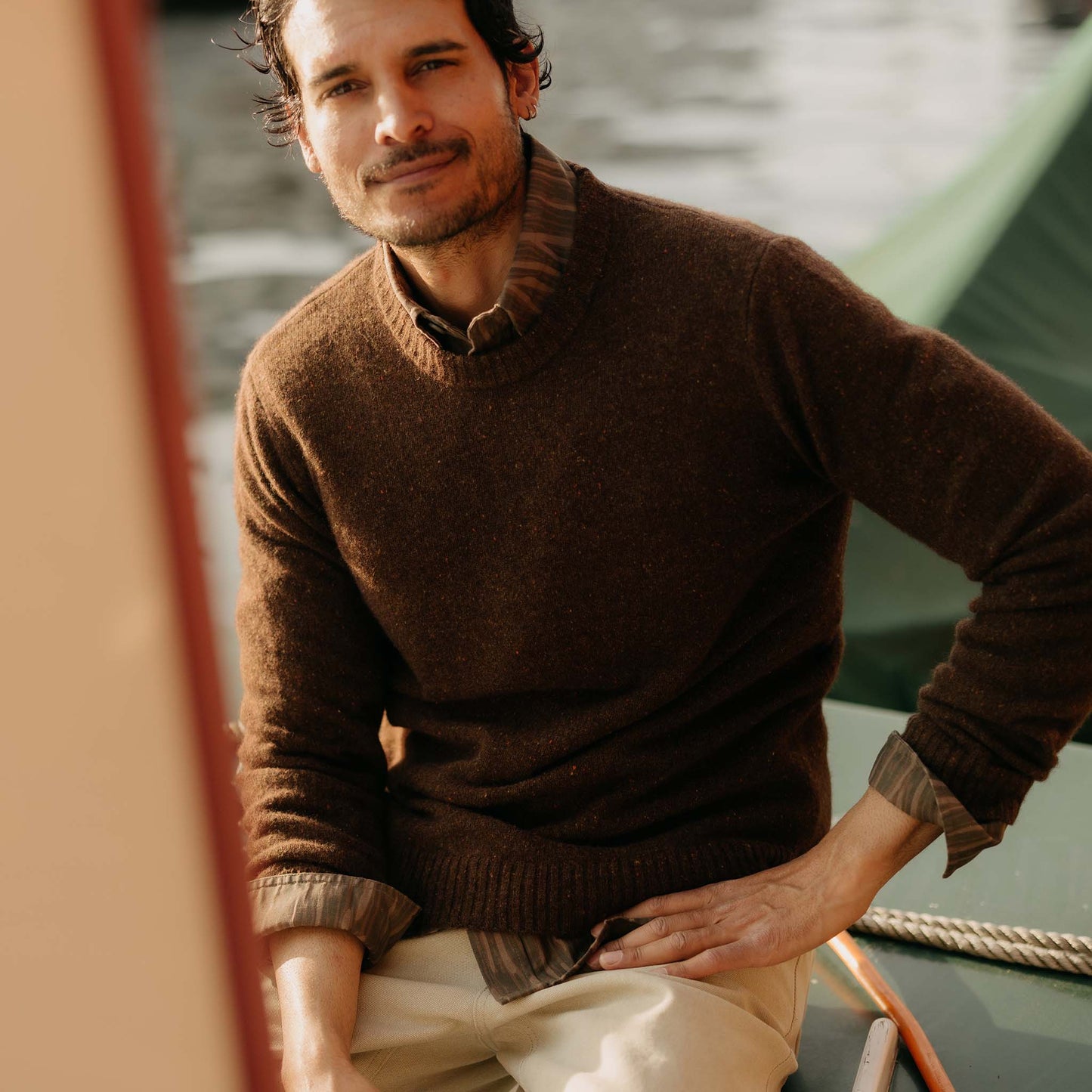 The Lodge Sweater in Timber Donegal