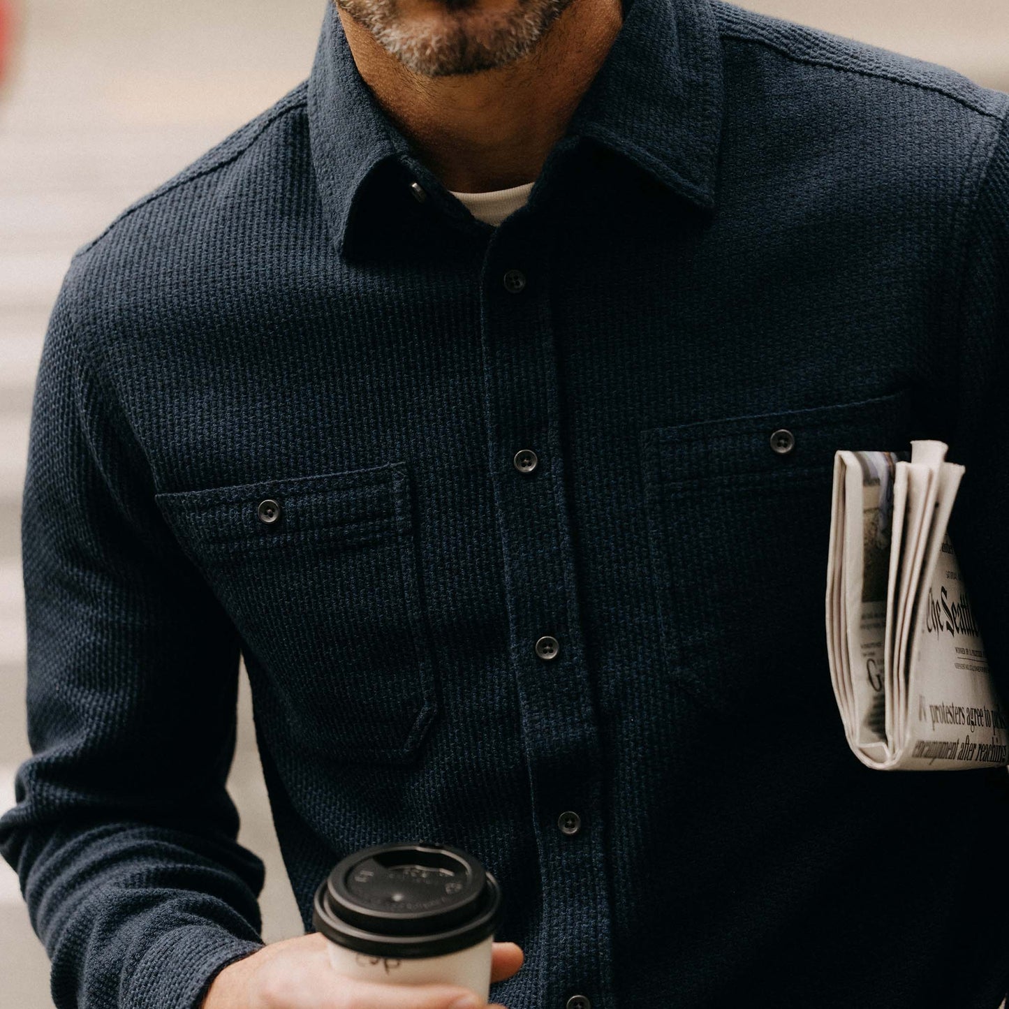 The Utility Shirt in Navy Sashiko