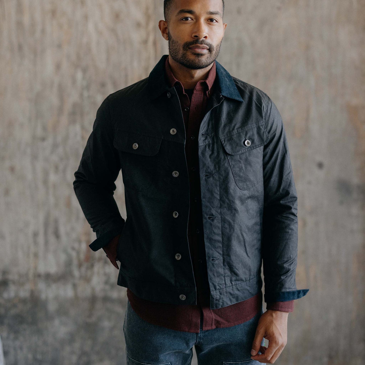 The Long Haul Jacket in Coal Waxed Canvas