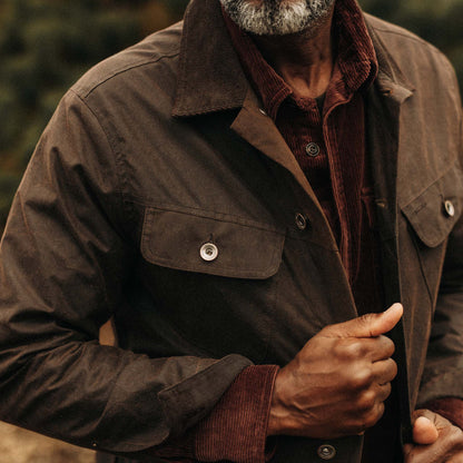 The Long Haul Jacket in Dark Khaki Waxed Canvas