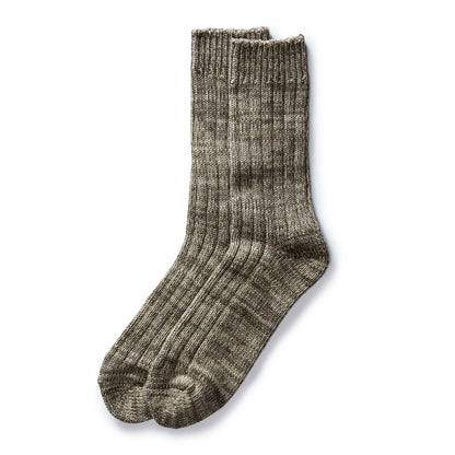 The Camp Sock in Marled Smoked Olive