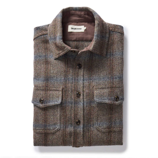 The CPO Shirt in Dark Brick Plaid Wool