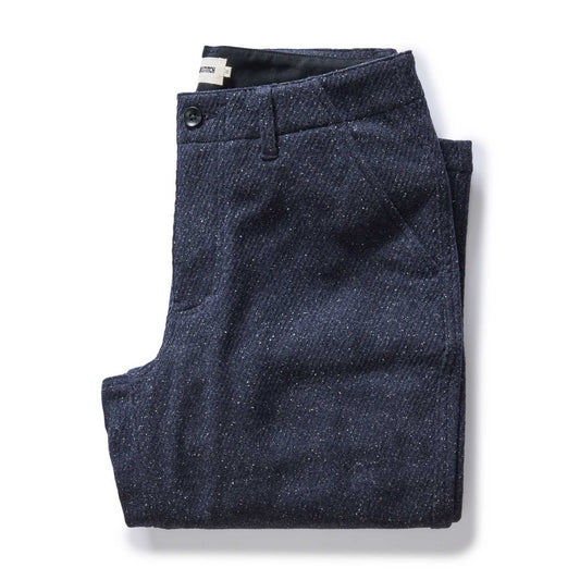 The Carnegie Pant in Navy Nep Wool