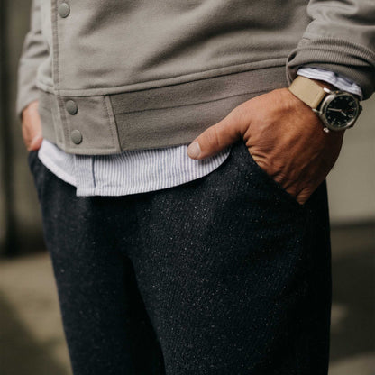 The Carnegie Pant in Navy Nep Wool