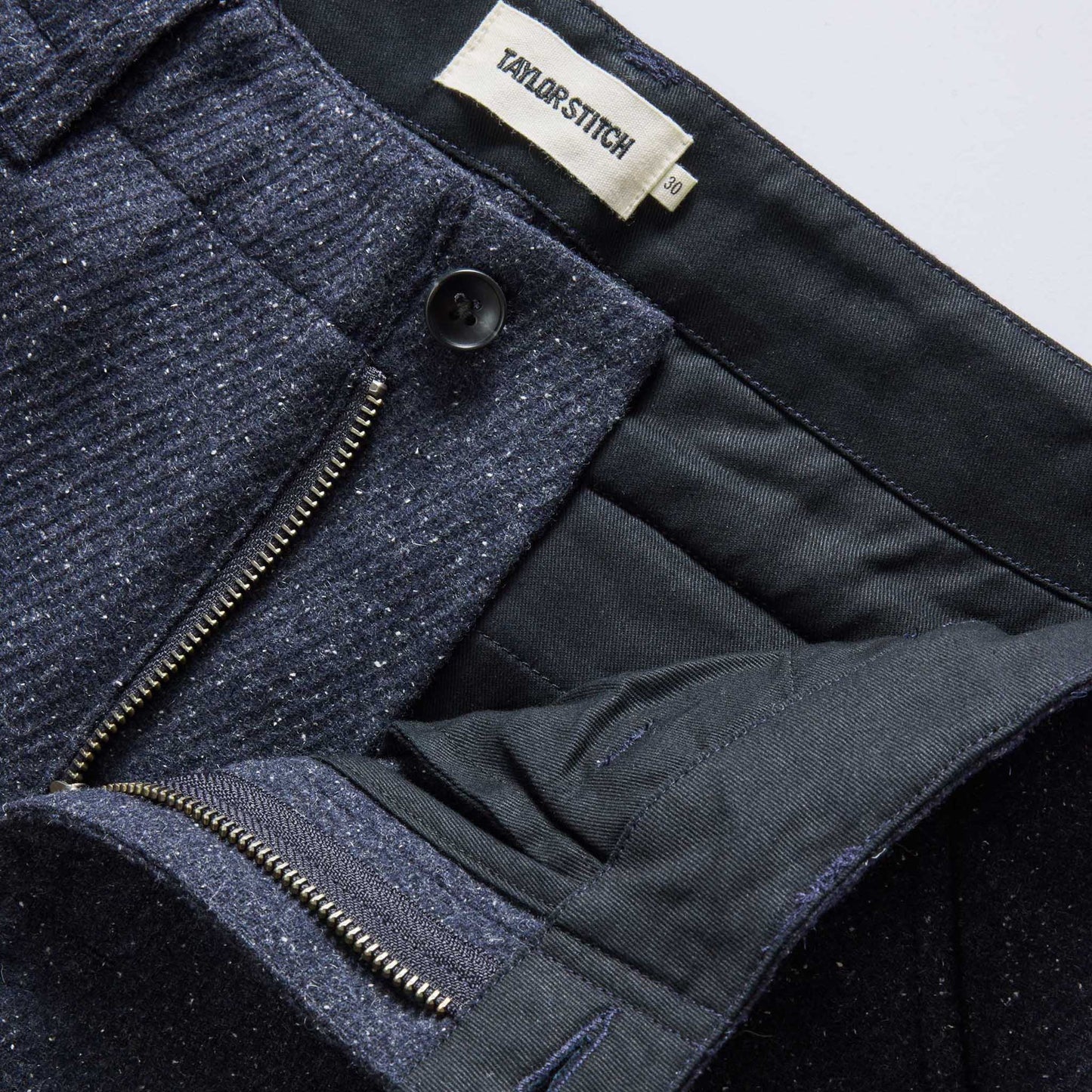 The Carnegie Pant in Navy Nep Wool