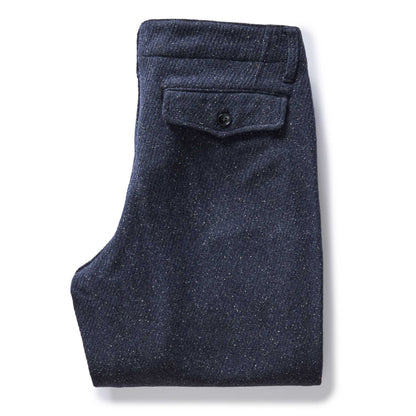 The Carnegie Pant in Navy Nep Wool