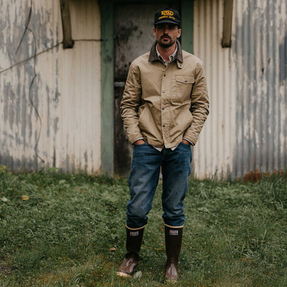 The Deck Jacket in Khaki Dry Wax