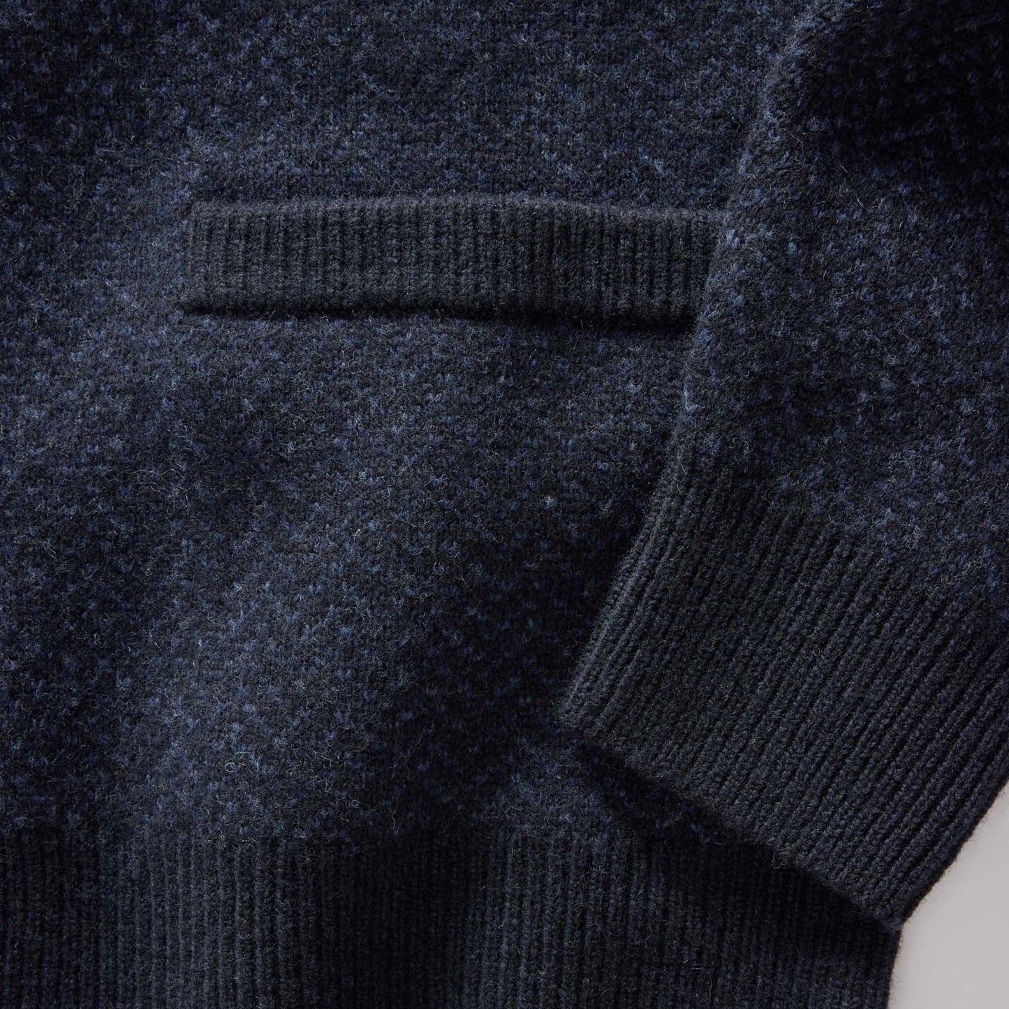 The Eddy Cardigan in Heather Marine Herringbone