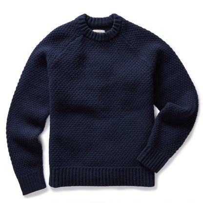 The Fisherman Sweater in Dark Navy Merino