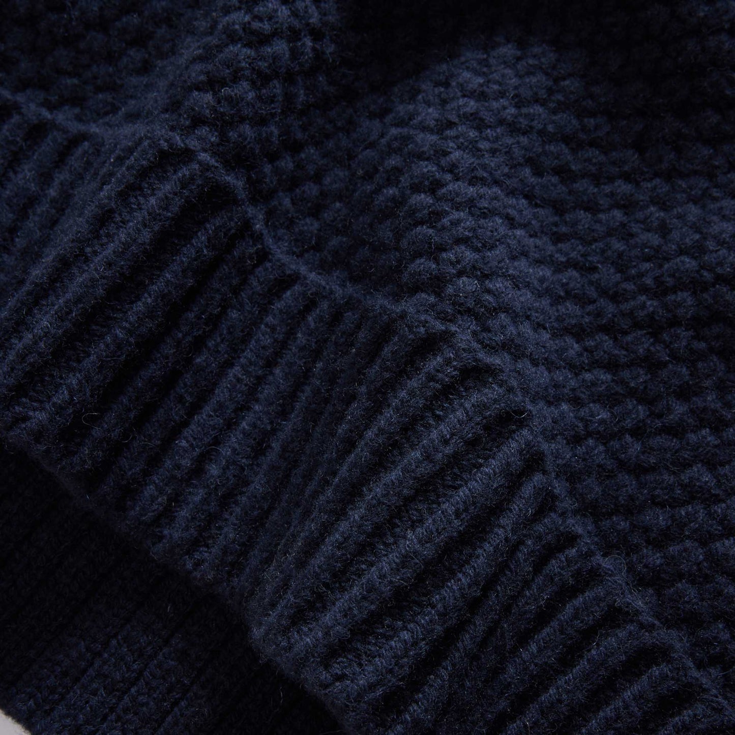 The Fisherman Sweater in Dark Navy Merino