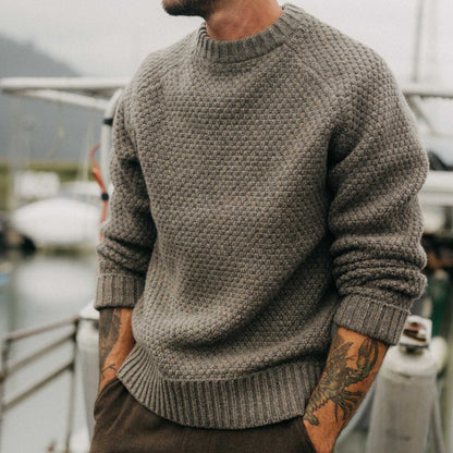 The Fisherman Sweater in Taupe Merino