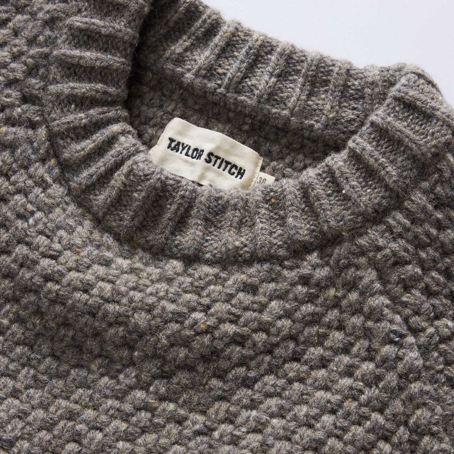 The Fisherman Sweater in Taupe Merino