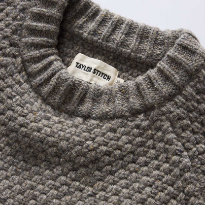 The Fisherman Sweater in Taupe Merino