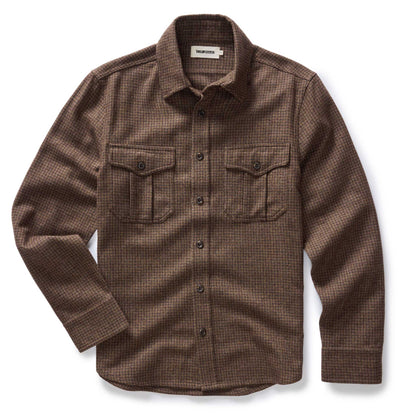 The Saddler Shirt in Burnt Caramel Check Wool