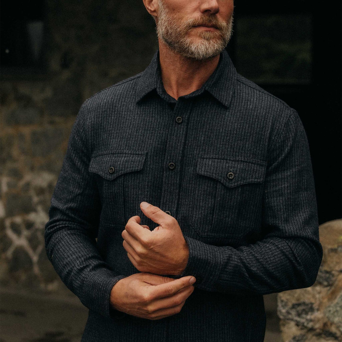 The Saddler Shirt in Midnight Check Wool