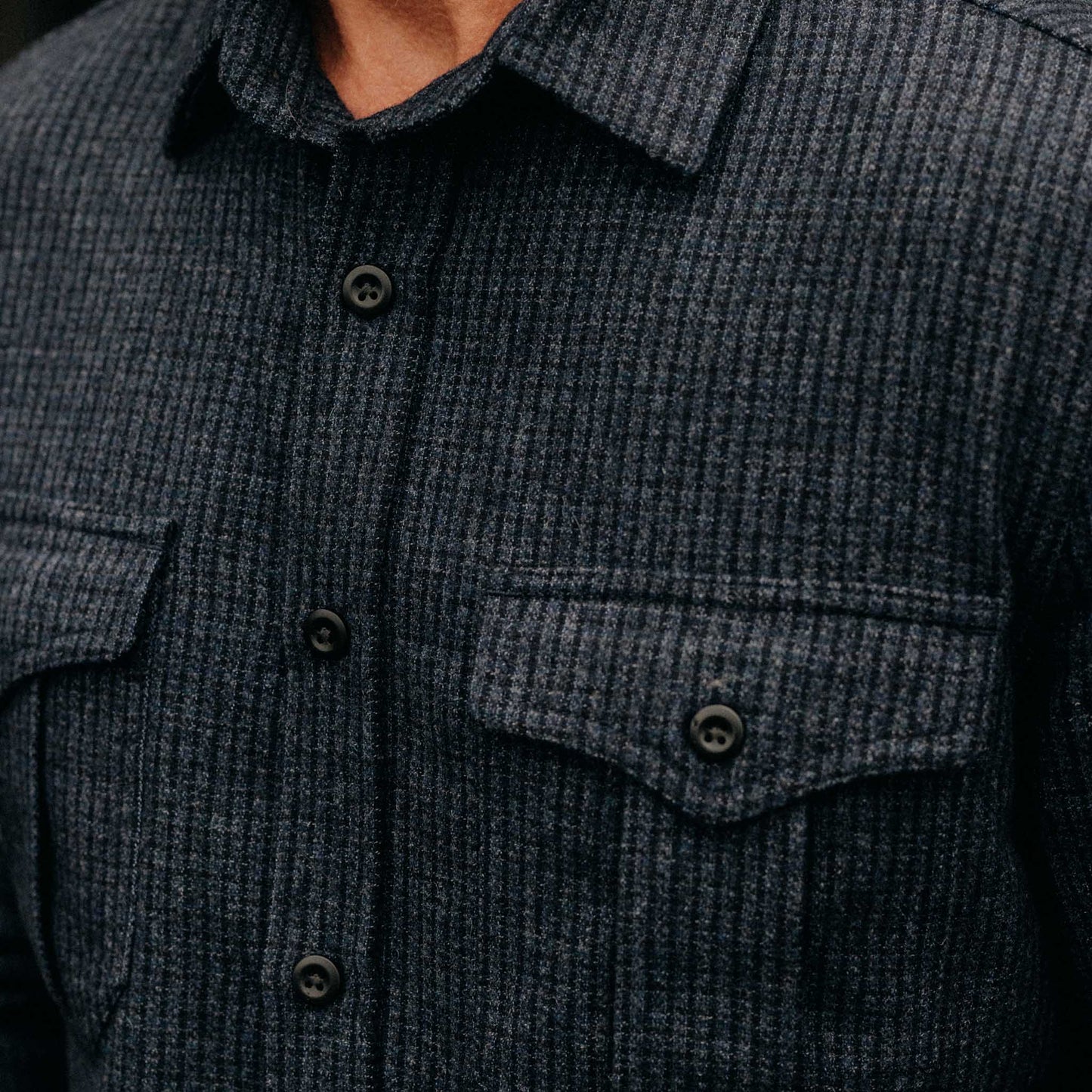 The Saddler Shirt in Midnight Check Wool