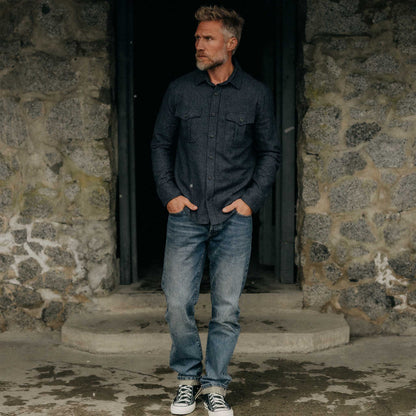 The Saddler Shirt in Midnight Check Wool