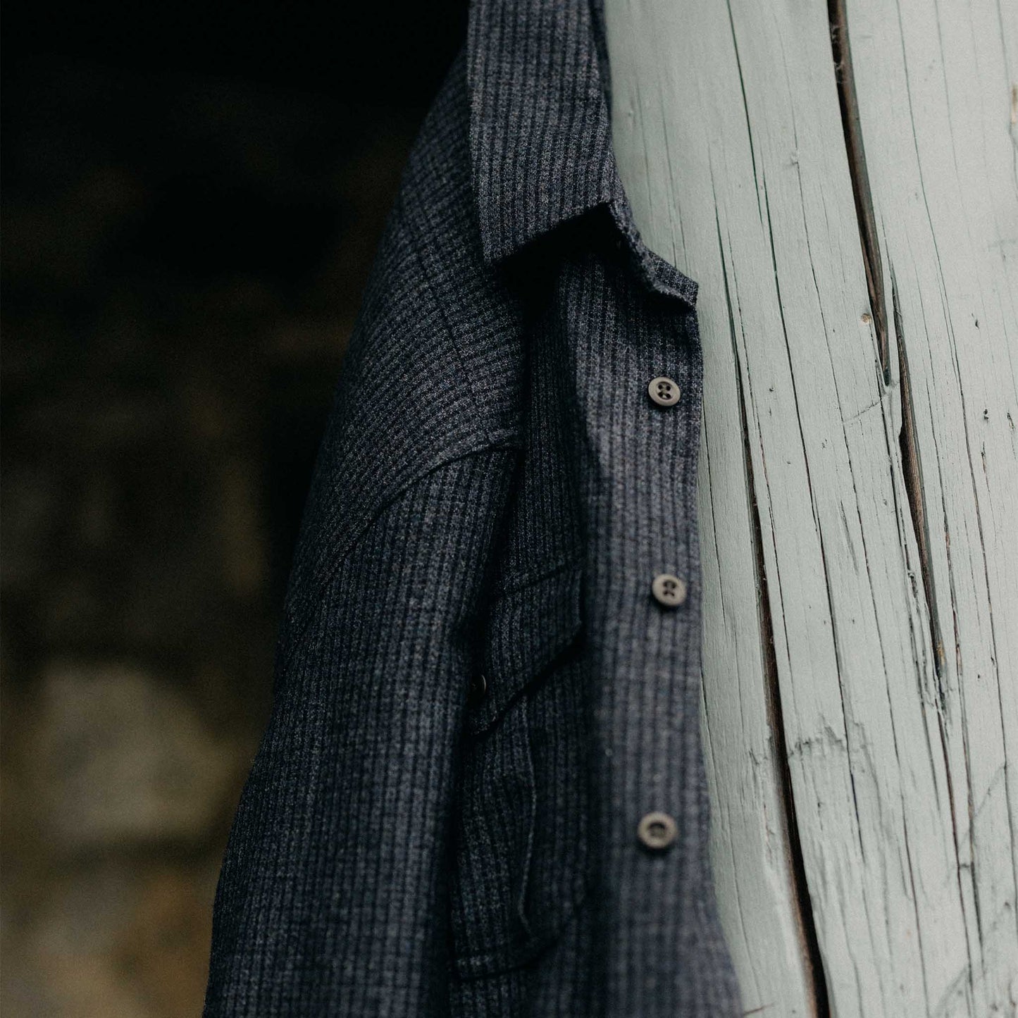 The Saddler Shirt in Midnight Check Wool