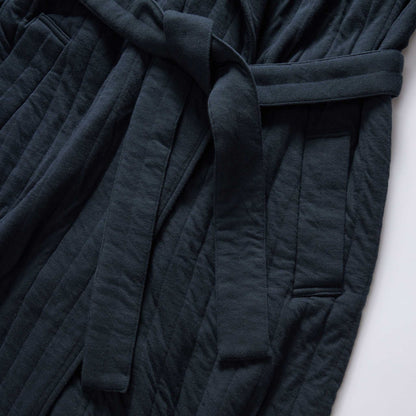 The Shawl Robe in Heather Midnight Quilted Jersey