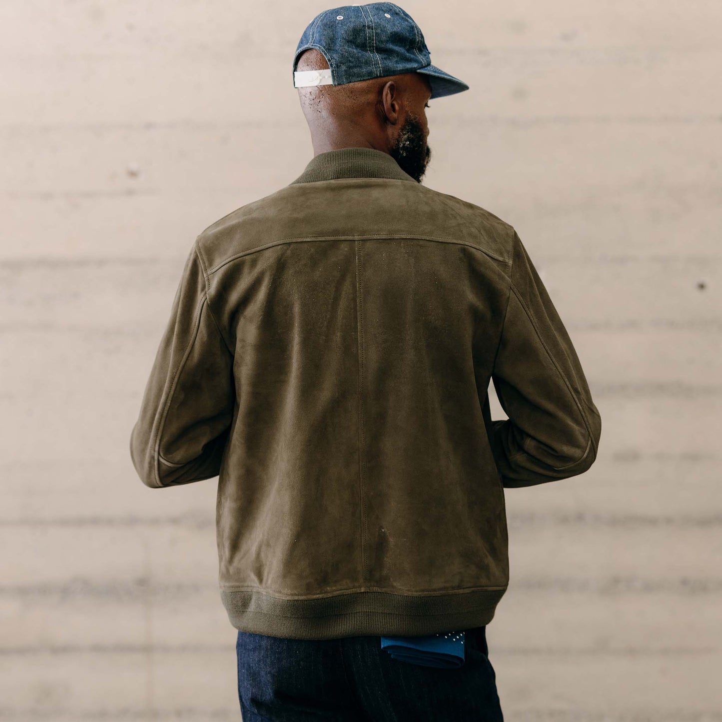 The Bomber Jacket in Army Suede