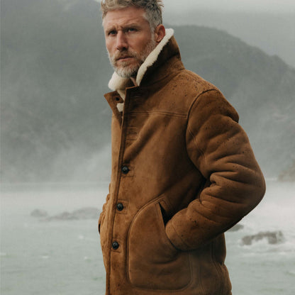 The High Plains Coat in Walnut Shearling