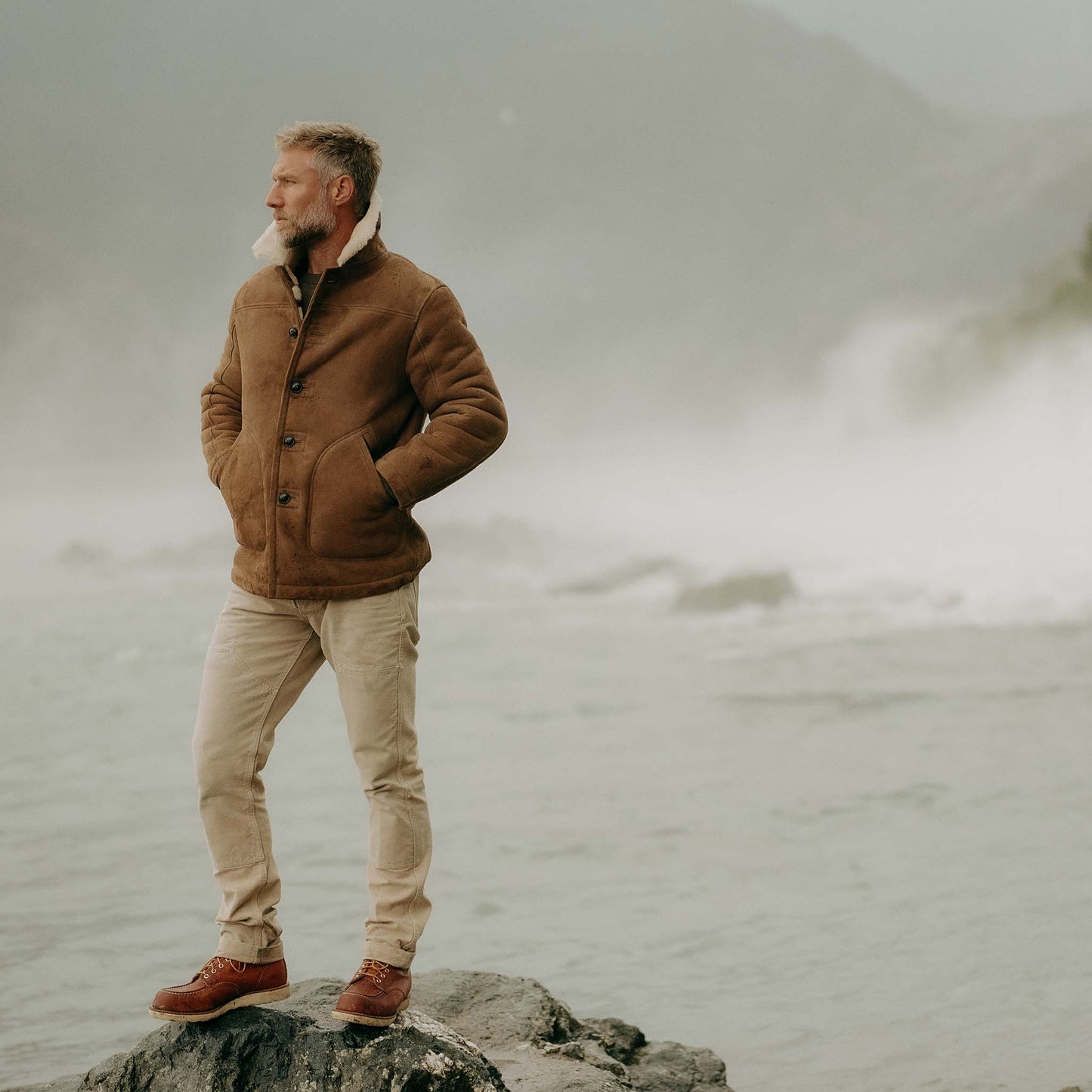 The High Plains Coat in Walnut Shearling